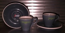 2 x Segafredo Organic Espresso-Tassen mit Unterteller - Caffé  Neu