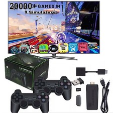 Retro Wireless Spielkonsole Drahtloses 20000+Game Videospiele w/ 2 Controller