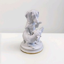 Dackel Figurengruppe Dachshund Porzellan Figur Teichert Meissen Dackel 21 cm