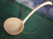 antike Suppen Schöpf Kelle Porzellan/Keramik ANTIK L30 cm