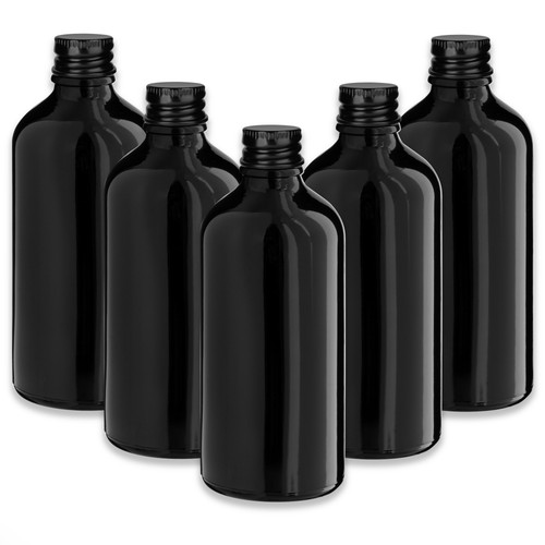 Schwarze glasflasche 100 ml - glasflasche,
