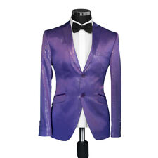 Herren Sakko Lila Glitzer