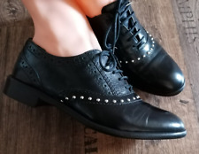 empodium Budapester  Halbschuh Slipper Gr. 37 Schwarz Leder Nieten  TOP