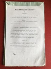 CARY GRANT Kopie seines letzten Willens & Testaments vorgedruckte Unterschriften 18 Seiten