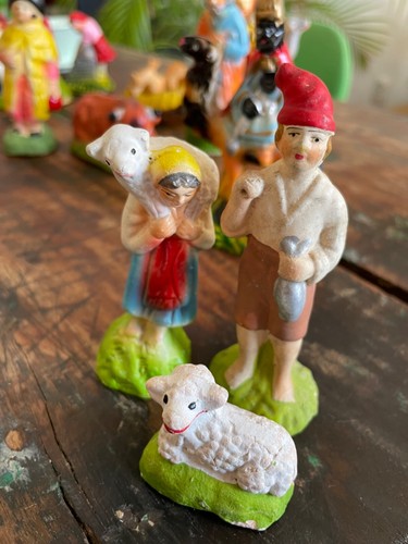 Vintage ton krippenfiguren aus - ton,