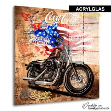 ACRYLGLAS WAND BILD HARLEY