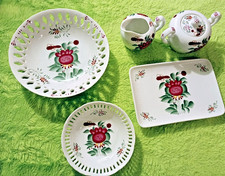 Porzellan Teeservice August Warnecke Dekor "Ostfriesenrose" 5 Teile