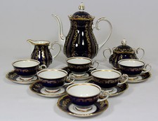 REICHENBACH - Service MOKKASERVICE - BAROCK - KOBALTBLAU Gold - SCHLOSS PILLNITZ