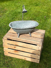 Zinkwanne Blumentopf Badewanne Kräuter Pflanzgefäß Kübel Metallwanne Vintage L