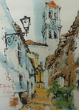 Gasse und Kirche in Tourtour