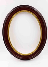 Ovalrahmen Echtholz braun mit