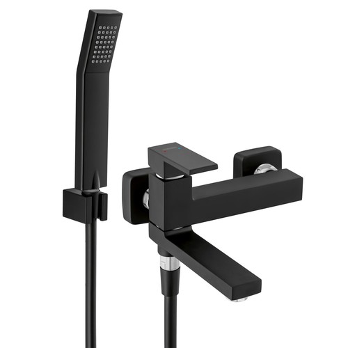 Schwarze wannenarmatur mit - schwarze,