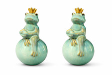 Froschkönig auf Kugel Keramik