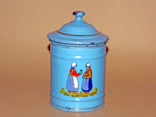 Alte antike emaille zuckerdose - alte,