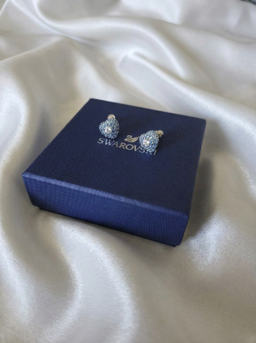 Swarovski herz ohrstecker blau - swarovski,