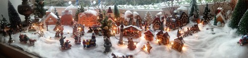 Led winterdorf miniatur mit - led,