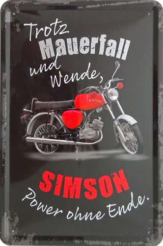Blechschild trotz mauerfall - blechschild,
