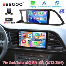 DAB+ Für Seat LEON 5F1 2012-2019 Android 14 Autoradio GPS Navi WIFI Carplay KAM+