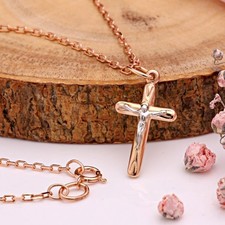 585/14 Gold Collier mit  Kreuz