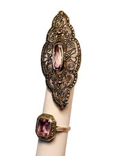 alte Amethyst Edelstein Brosche + Amethyst Ring, Silber, Markasiten, TOP Vintage