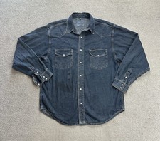 WRANGLER Hemd Shirt Jeanshemd Gr L Vintage Jeans Western Denim Cowboy 15101 Blau