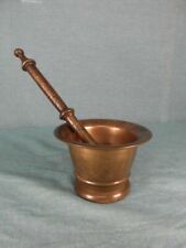 Mörser Antik Messing Bronze Solide Verziert Zerkleinerer Sachlich um 1920 o8c10