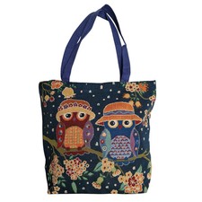 Jute Einkaufstasche Eule mit
