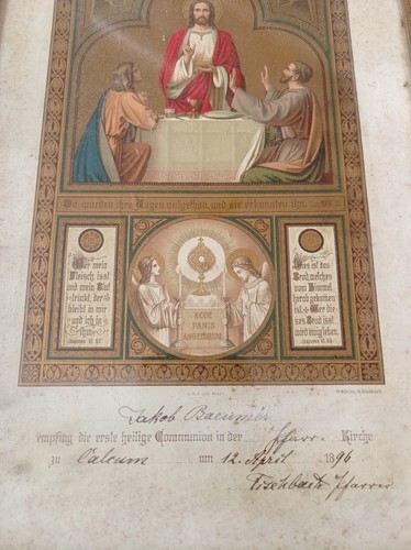 Kommunion andenken 1896 ca - andenken,
