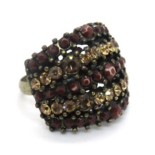 Alter Art Deco Ring mit Steinbesatz Granat? Citrin? 20er 30er Jahre Modeschmuck