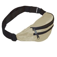 2 Fächer Bauchtasche beige Hüfttasche Gürteltasche Damen Herren B-Ware