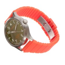 "Pop Pilot x Fortis" Armbanduhr 42 mm, orange DUR Miyota 2035 SC, Silikonarmband