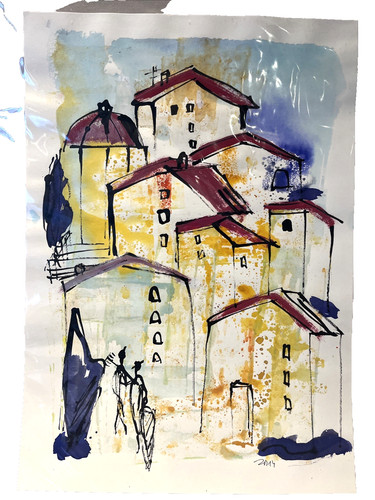 Toscana italien zeichnung mit - italien,