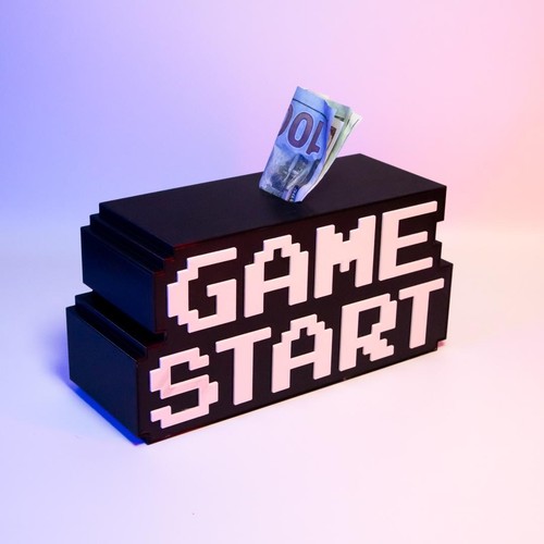 Game start money box - start, 3d