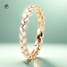 Ring Vergoldet Rosegold Gold 585 Rolled mit weißer Emaille