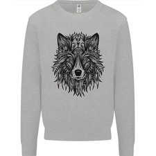 Mandala Tribal Wolf Tätowierung Herren Sweatshirt Pullover