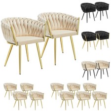 Esszimmerstuhl Set Samtbezug