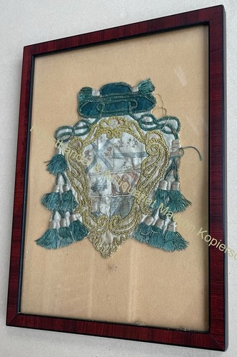 Orig seide stoff wappen - seide,