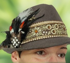 Trachtenhut m. Federschmuck v. "Loverli" Handmade Maße siehe Text