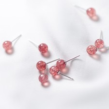 Ohrstecker Erdbeer-Quarz Kugel