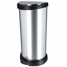 Curver Tretmülleimer Deco D-Form 40L Silbern