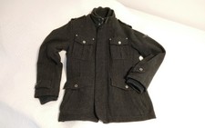 ESPRIT Herren Winterjacke, Wolljacke, Fischgrät anthrazit, Größe S, Slim