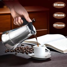 Edelstahl Espressokocher Espresso Maker Espressokanne Kaffeekanne 6-12 Tassen