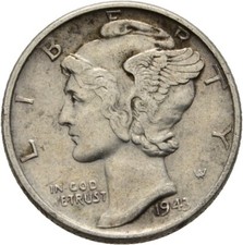 USA Liberty One Dime 1943