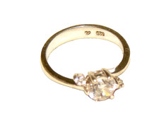 Zirkon Solitär  1,35 ct  925  Sterlingsilber Gr 52   Brillantschliff  s.Oliver  