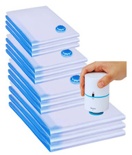 Vakuumbeutel SET für Kleidung Bettdecken  1/9/12-Stück _Opti. eklektischer Pumpe