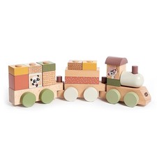 Tiny Love hölzerner Stapelzug, Holzzug Baby, Zug Spielzeug Holz mit 3 Waggons un