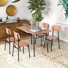 HOMCOM 5-tlg. Essgruppe, Esstisch mit 4 Stühlen, Küchentisch mit Ablagefläche