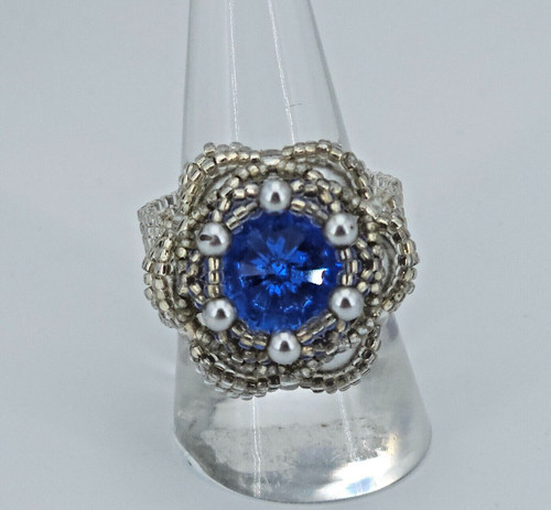 Fingerring ring blau silber - ring,
