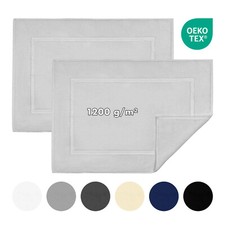 Badematte Badvorleger Badteppich Duschvorleger 100% Baumwolle 1200g/m² 2er SET