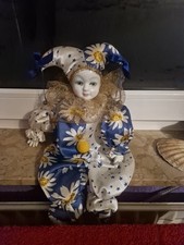 Harlekin Porzellanpuppe Gut